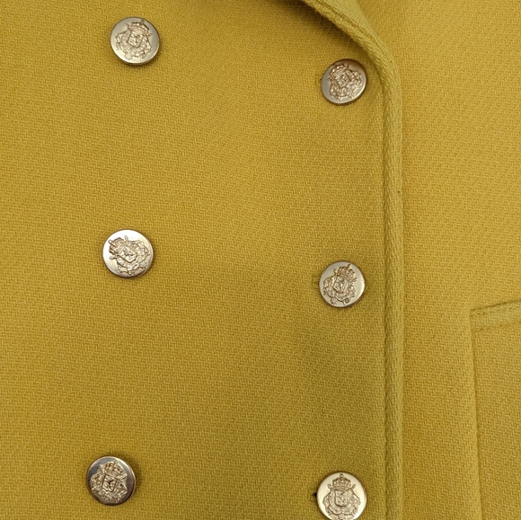 J. Crew Stadium Cloth by Nello Gori Yellow Wool Coat, 4P - Picture 4 of 9